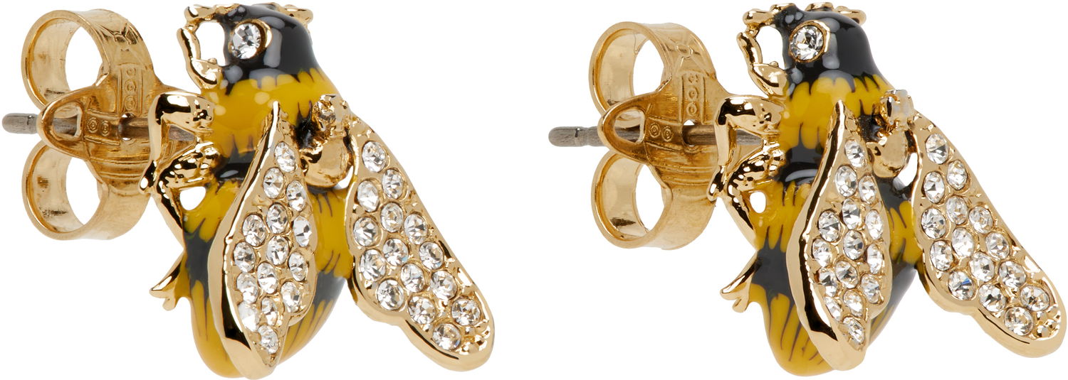 Обеци Vivienne Westwood Vivienne Westwood Bumble Bee Crystal Earrings Жълто | 62010361-02R865-, 1