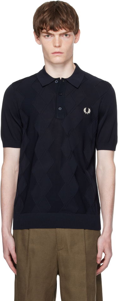 Поло тениска Fred Perry Fred Perry Cable Knit Polo Тъмно синьо | K9748, 0