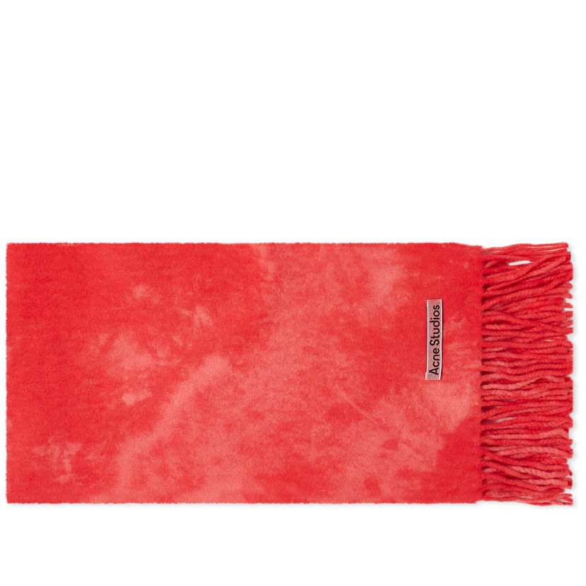 Шал Acne Studios Canada Narrow Tie Dye Scarf "Bright Pink" Червено | CA0297-ACV