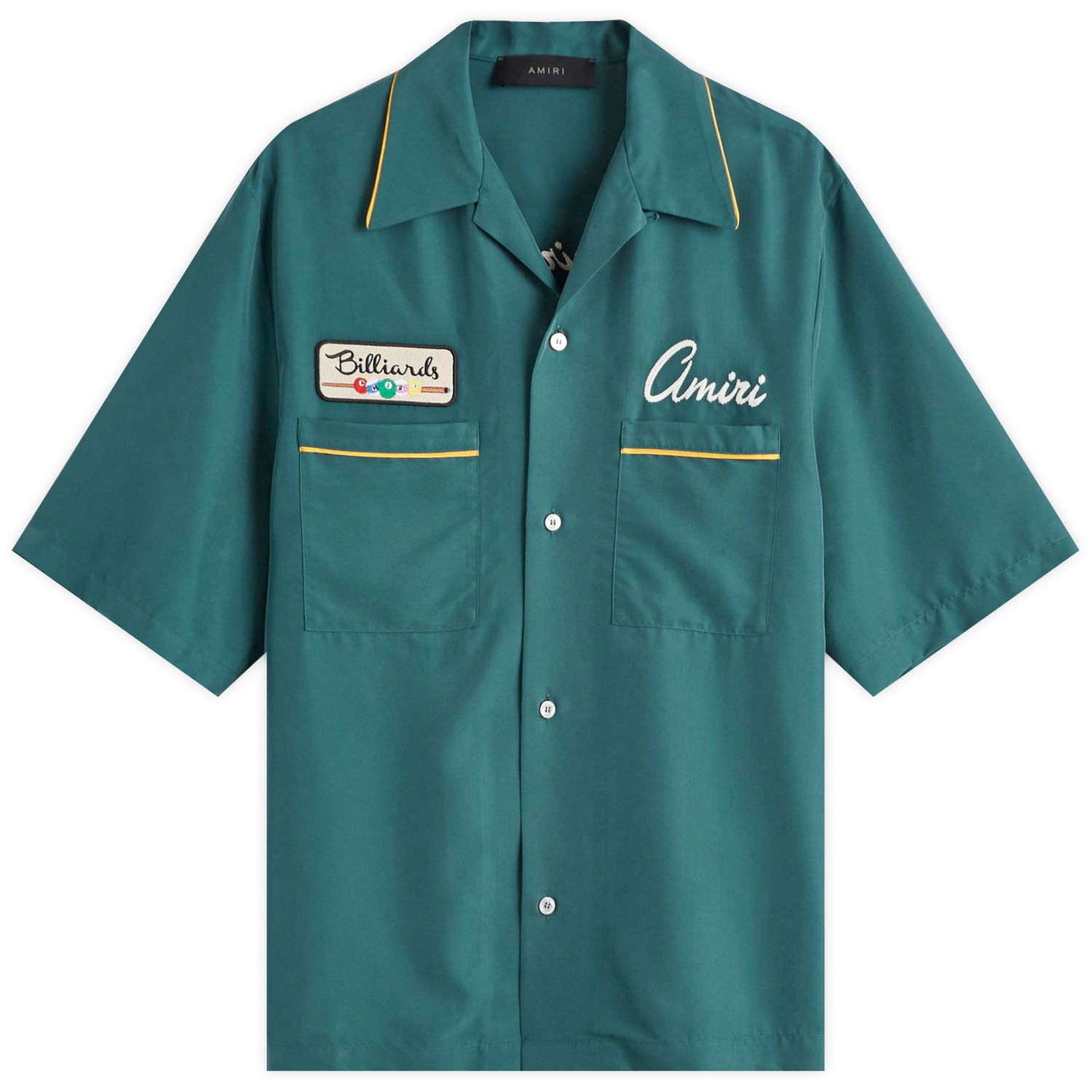 Риза AMIRI Billiards Club Camp Collar Shirt, Large Зелено | AMSTCA1071-314, 0