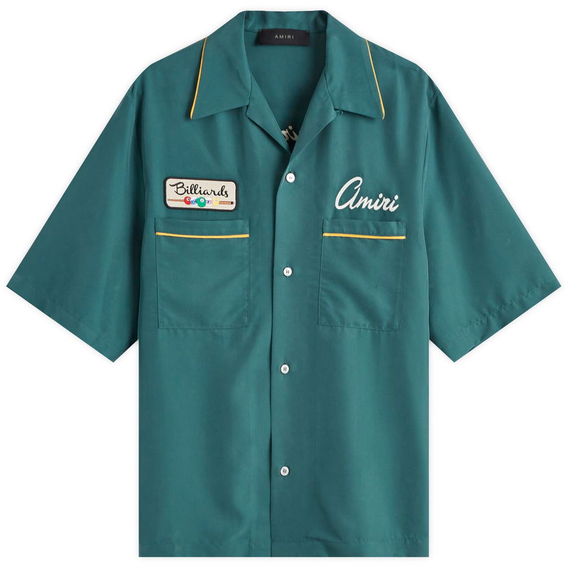 Риза AMIRI Billiards Club Camp Collar Shirt, Large Зелено | AMSTCA1071-314