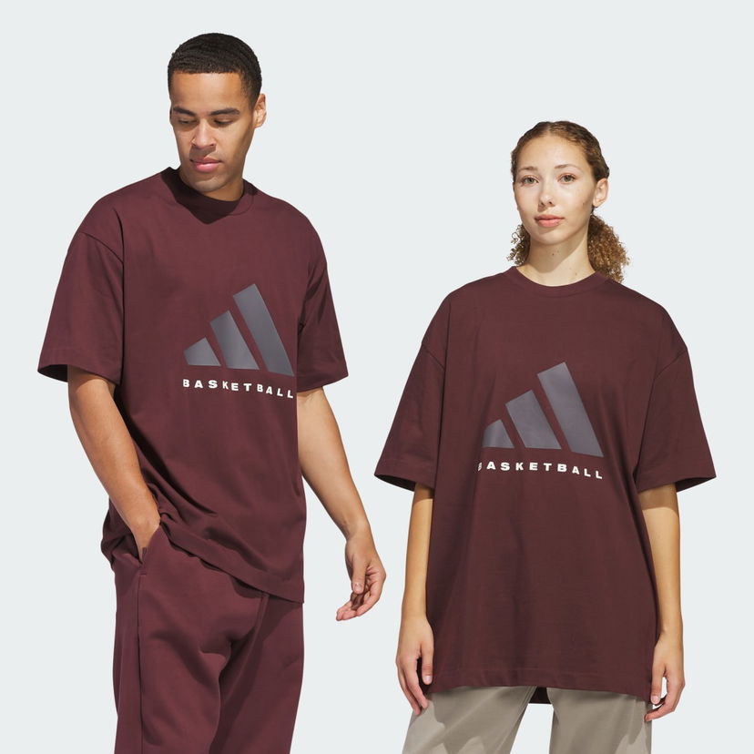 Тениска adidas Performance Basketball T-Shirt Бургунди | JD6128