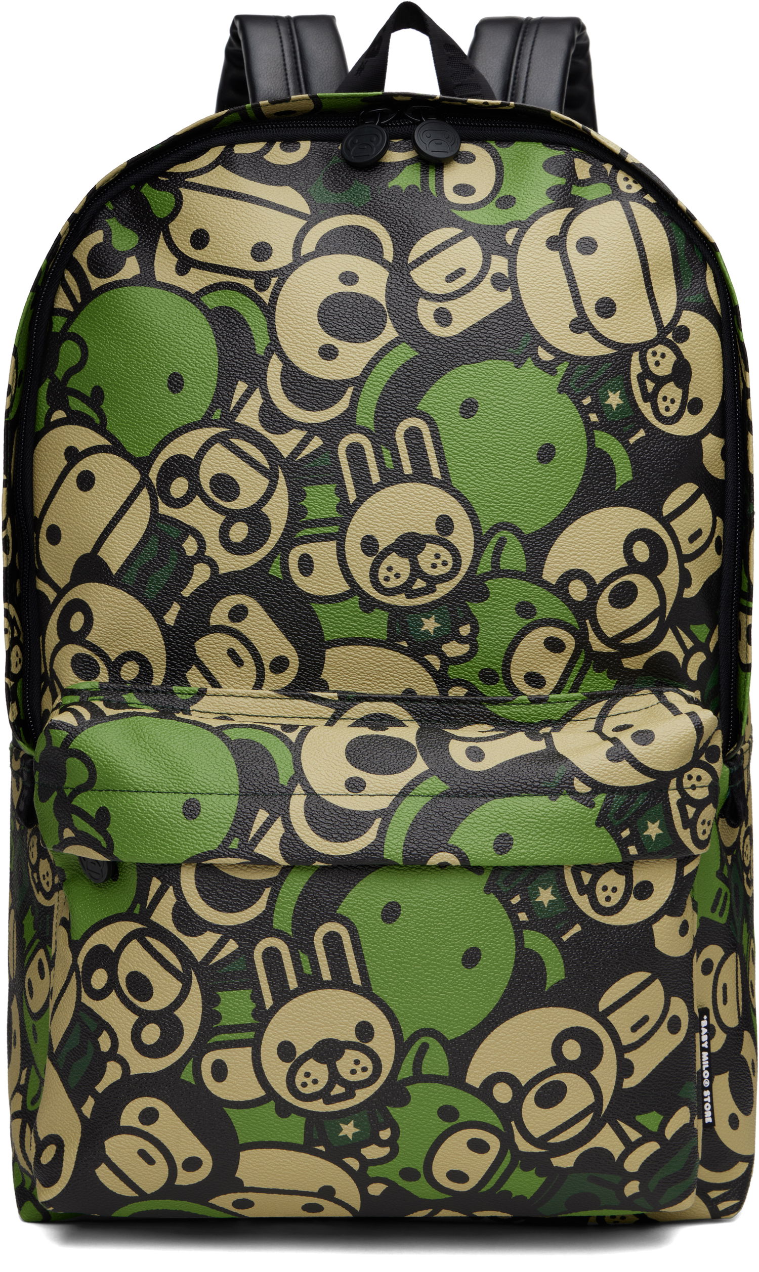Раница BAPE A Bathing Ape Faux Leather Large Backpack Зелено | 0MXBGW4272XXO, 0