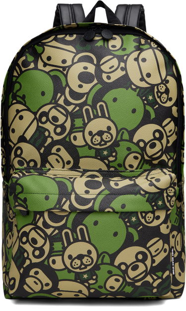 Раница BAPE A Bathing Ape Faux Leather Large Backpack Зелено | 0MXBGW4272XXO, 0