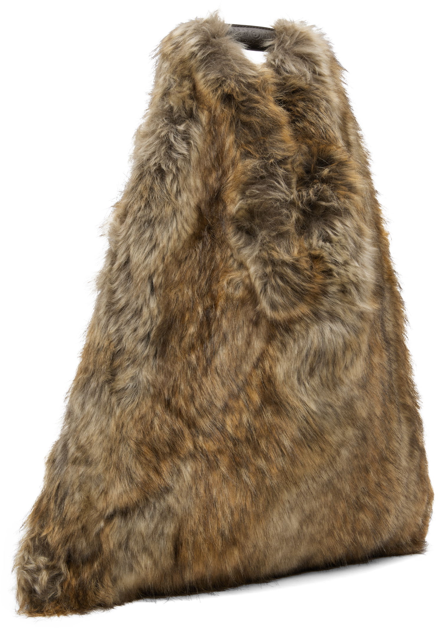 Голяма пазарска чанта Maison Margiela MM6 Maison Margiela Satin and Faux-Fur Tote Кафяво | S54WD0039 P8486, 1
