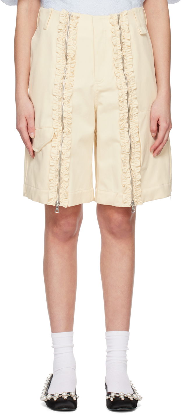 Къси панталони Simone Rocha Simone Rocha Ruffle Cargo Shorts Жълто | 4058 0410, 0