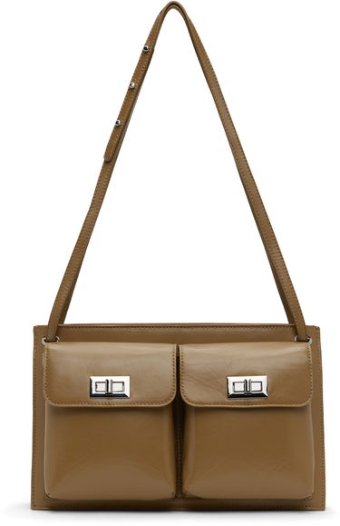 Чанта през рамо BY FAR BY FAR Billy Double Pocket Shoulder Bag Кафяво | MWBSB024LL002BR044PL, 0