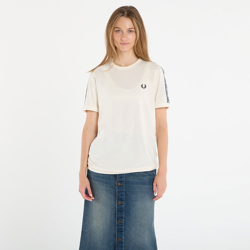 Тениска Fred Perry Fred Perry Contrast Tape Ringer T-Shirt Бяло | M4613 729