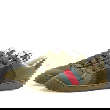Кецове и обувки Gucci Screener Cotton Ripstop Sneaker Зелено | 576223-FAD94-3243, 2
