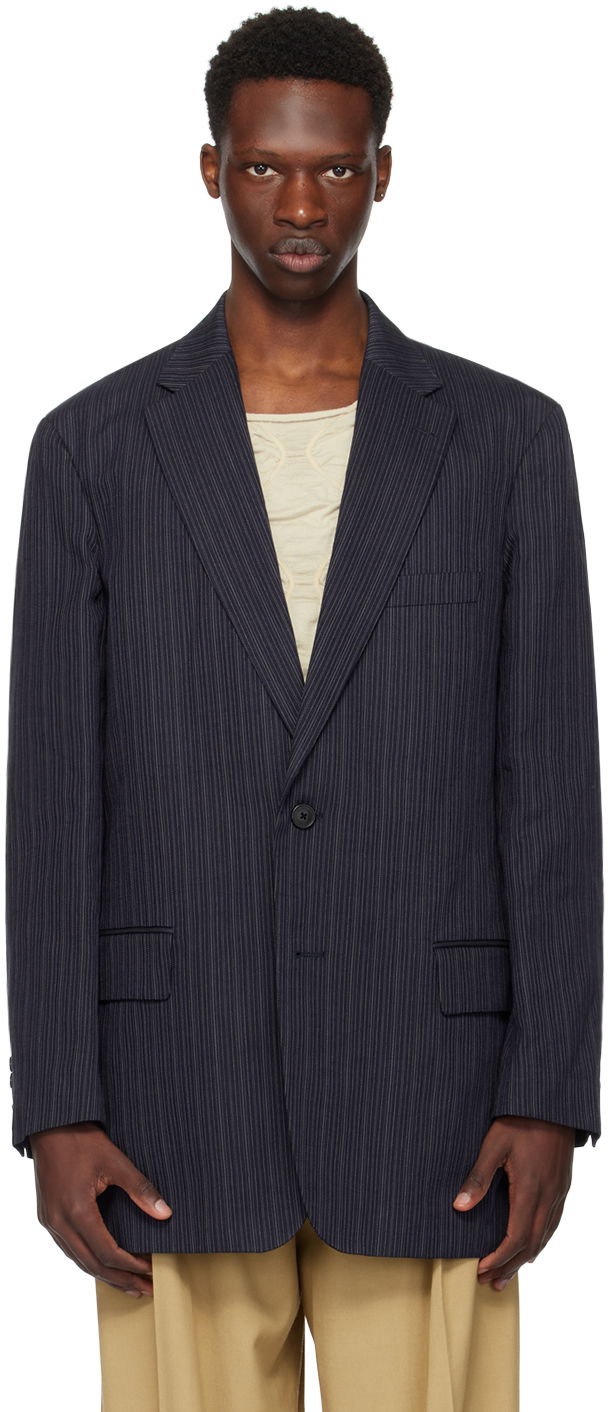 Яке Dries Van Noten Loose Fit Pinstriped Blazer Черно | 241-020401-8376