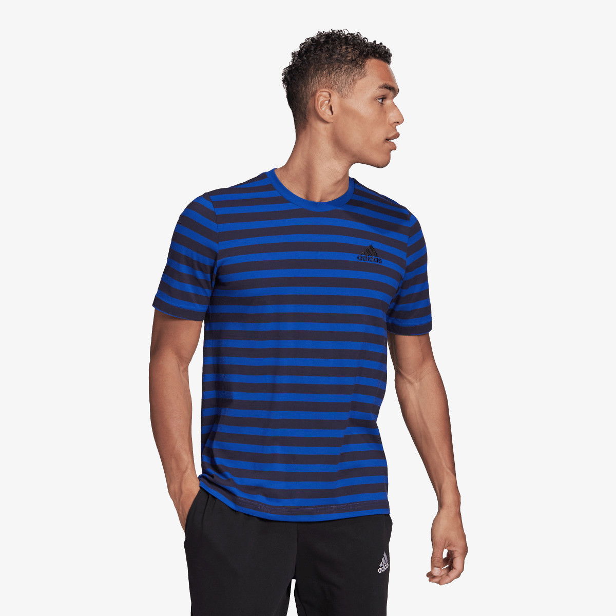 Тениска adidas Originals Striped Short Sleeve T-Shirt Синьо | HE1854, 0