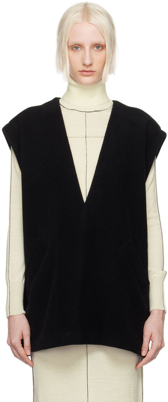 Жилетка Maison Margiela MM6 Black Plunging V-Neck Vest Черно | S52NF0011 M20020, 0