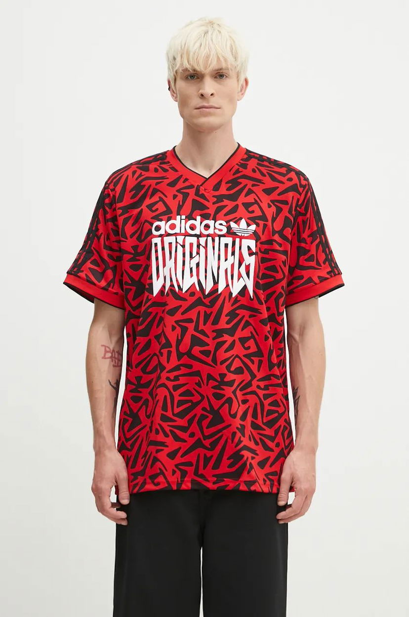 Тениска adidas Originals T-Shirt Print Short Sleeve Червено | IZ4833