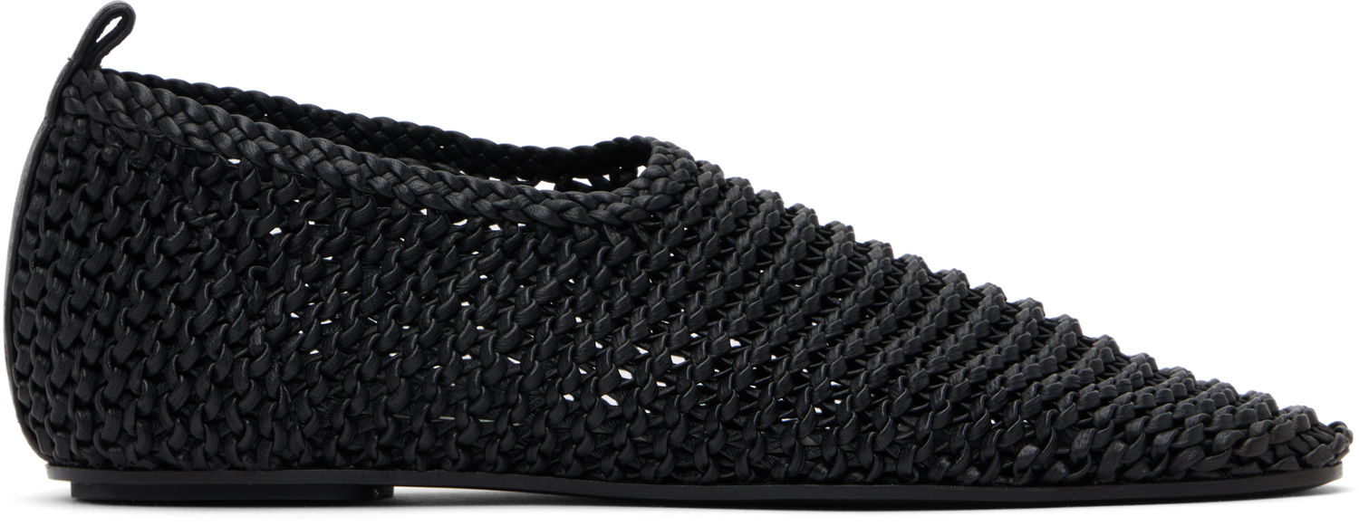 Облекло TOTEME TOTEME Woven Leather Ballerina Flats Черно | 252-WAS2358-LE0134, 0