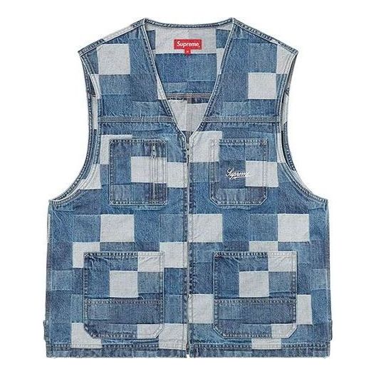 Жилетка Supreme Patched Denim Vest Синьо | SUP-SS21-805