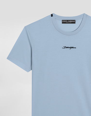 Тениска Dolce & Gabbana Cotton T-shirt With Embroidered Patch Синьо | G8RN8ZG7P0CB0112, 2