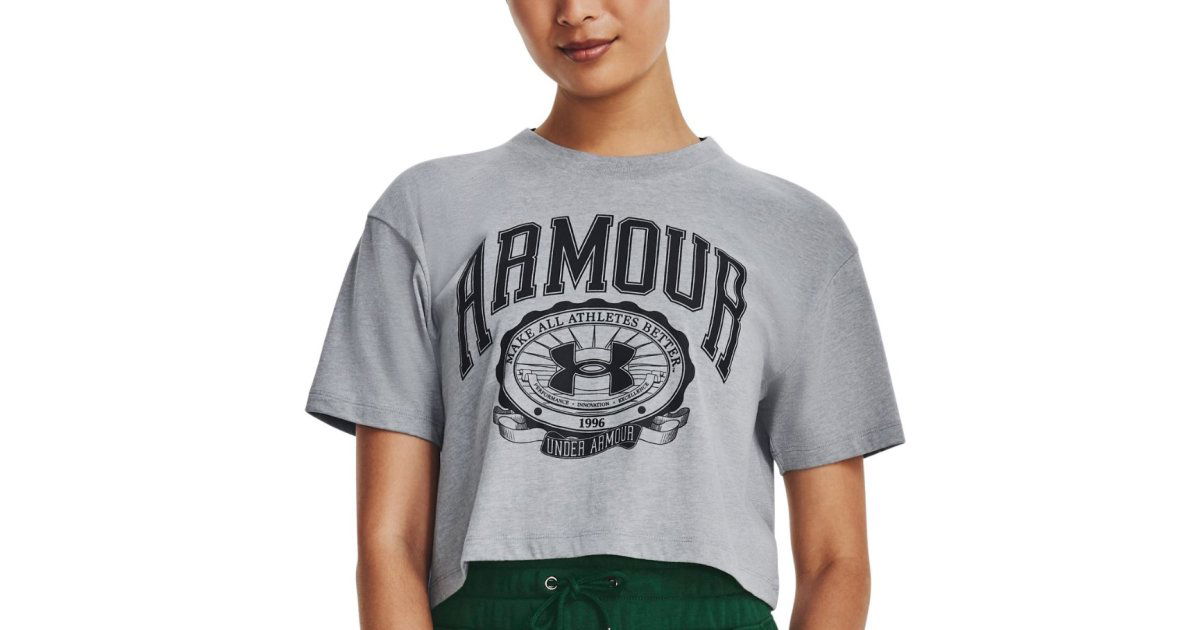 Съкратен топ Under Armour Collegiate Crop Top Сиво | 1379402-035, 1
