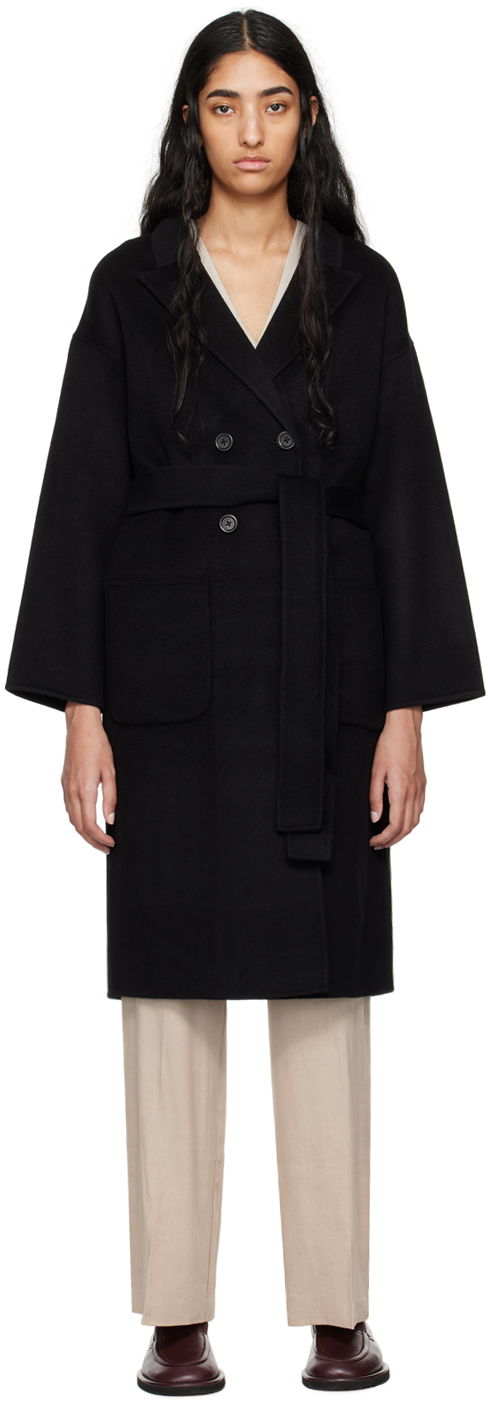 Палта Anine Bing Dylan Double-Breasted Wool Coat Черно | A-01-4001-000