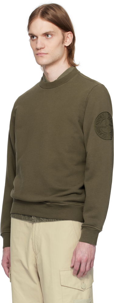 Пуловер Stone Island Stone Island Cotton Fleece Sweatshirt Зелено | K1S15 6100026 S0122, 3