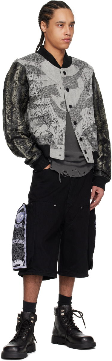 Къси панталони Who Decides War Who Decides War Denim Shorts with Side Embroidery Черно | 1121010002SS25, 3