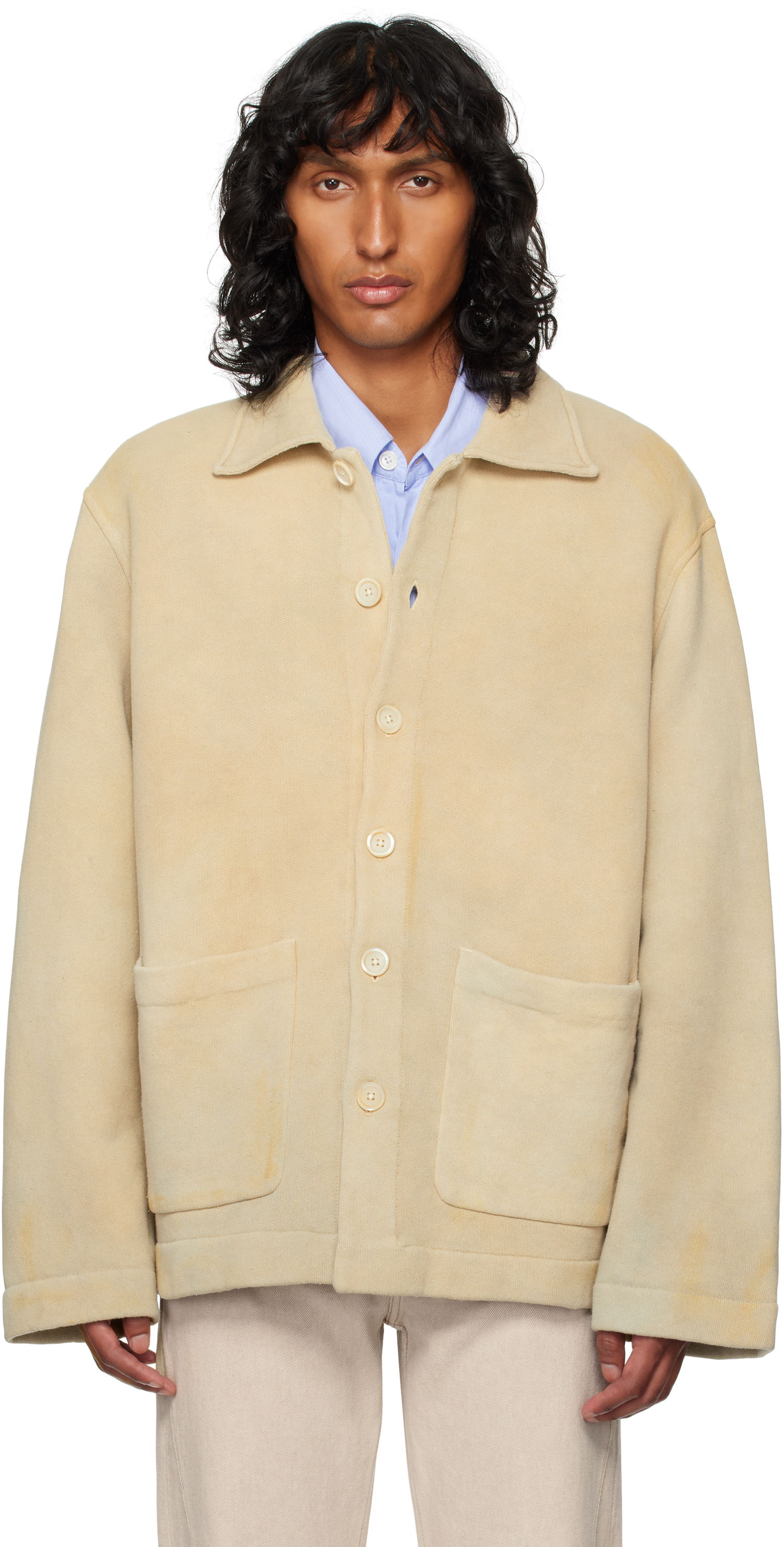 Яке OUR LEGACY Cardigan with Patch Pockets Бежово | M4246SA, 0