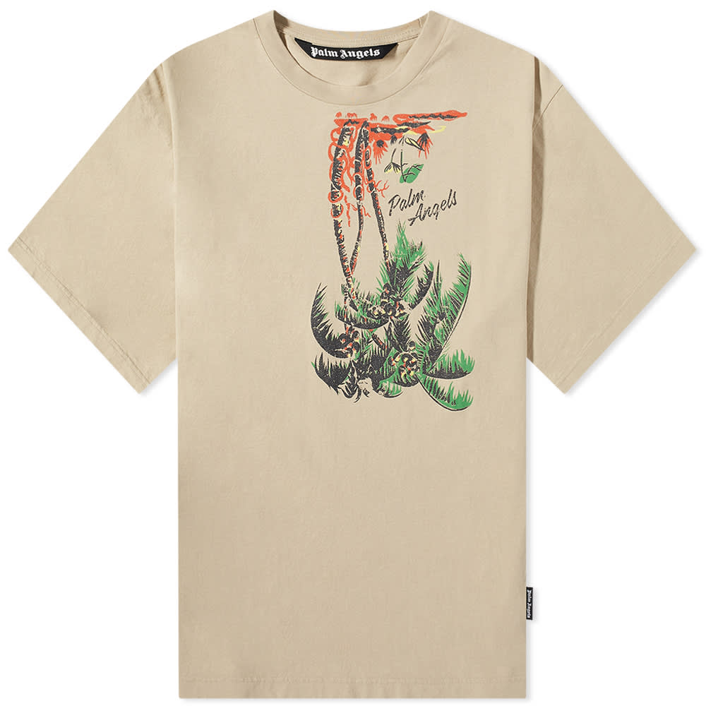 Тениска Palm Angels Upside Down Palm Tee Бежово | PMAA066S23JER0036155, 0