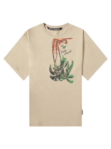 Тениска Palm Angels Upside Down Palm Tee Бежово | PMAA066S23JER0036155