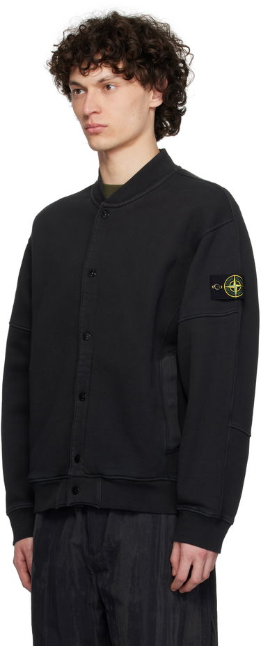 Яке бомбър Stone Island Stone Island Diagonal Fleece Old Effect Bomber Jacket Черно | K1S15 6100034 S0045, 3