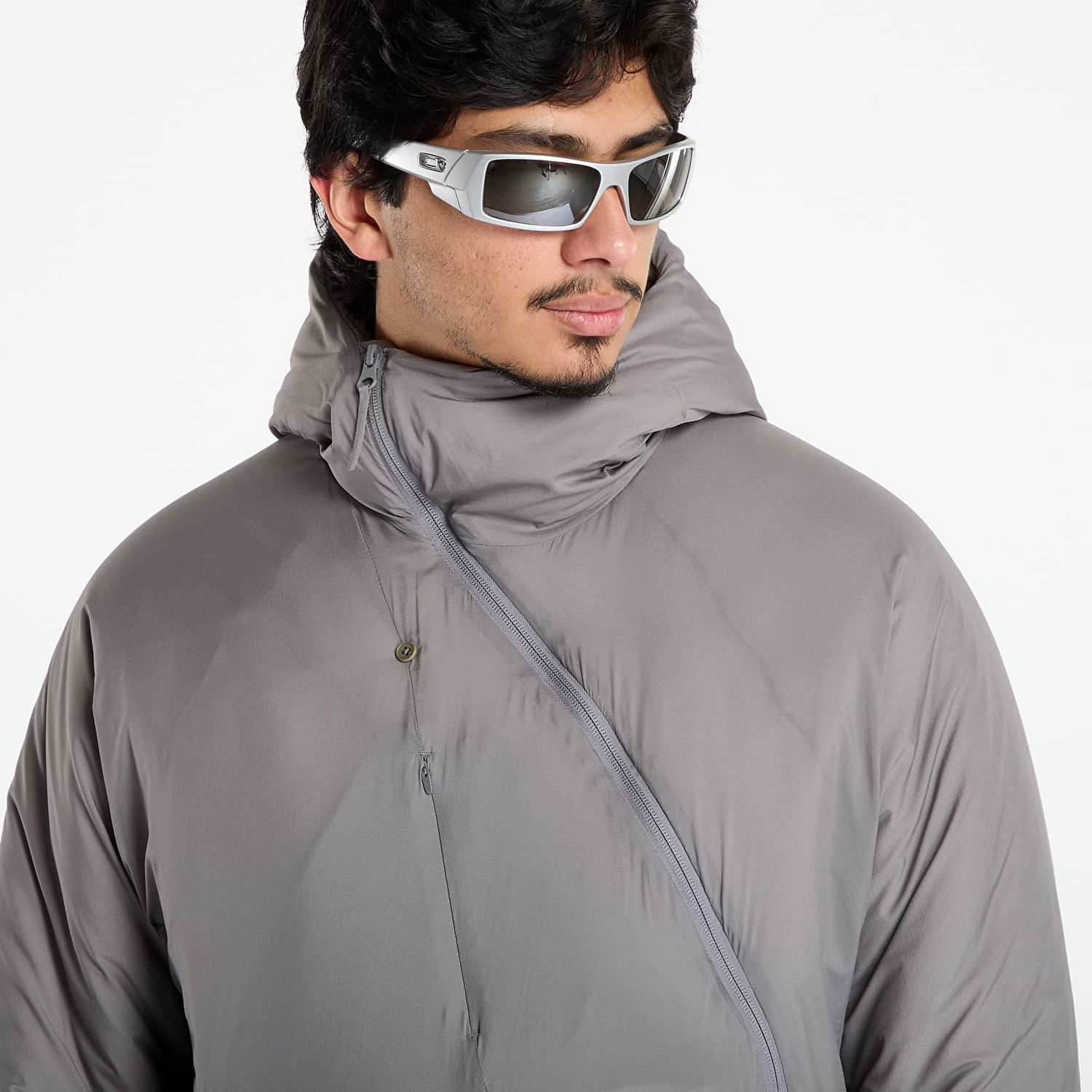 Пухо яке Post Archive Faction (PAF) Puffer Hooded Asymmetrical Zip Air Jacket Сиво | A1-000GR, 1
