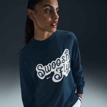 Пуловер Nike Swoosh Fly Dri-FIT Loose Fit French Terry Basketball Hoodie Синьо | FZ5514-478, 0