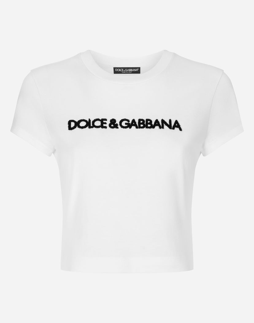 Тениска Dolce & Gabbana Short T-shirt With Dg Logo Бяло | F8U48ZFU7EQW0800