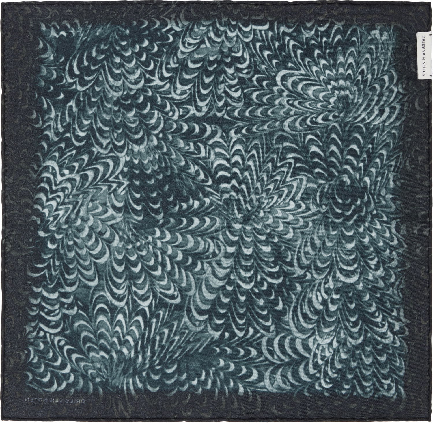 Шал Dries Van Noten Dries Van Noten Silk Pocket Square with Floral Print Синьо | 251-021301-1008, 1
