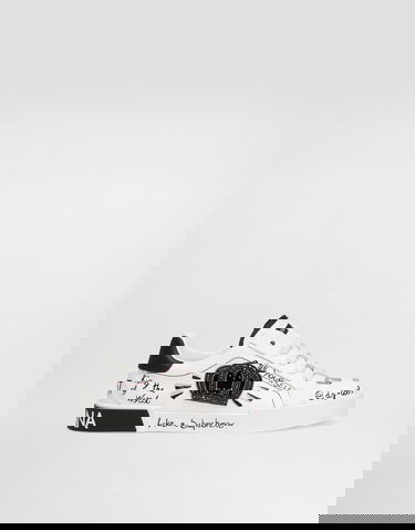Кецове и обувки Dolce & Gabbana Dolce & Gabbana Portofino Light Printed Calfskin Бяло | DA5312A3A17HWF57, 0