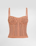 Dolce & Gabbana Crochet Knit Bustier Tank Top