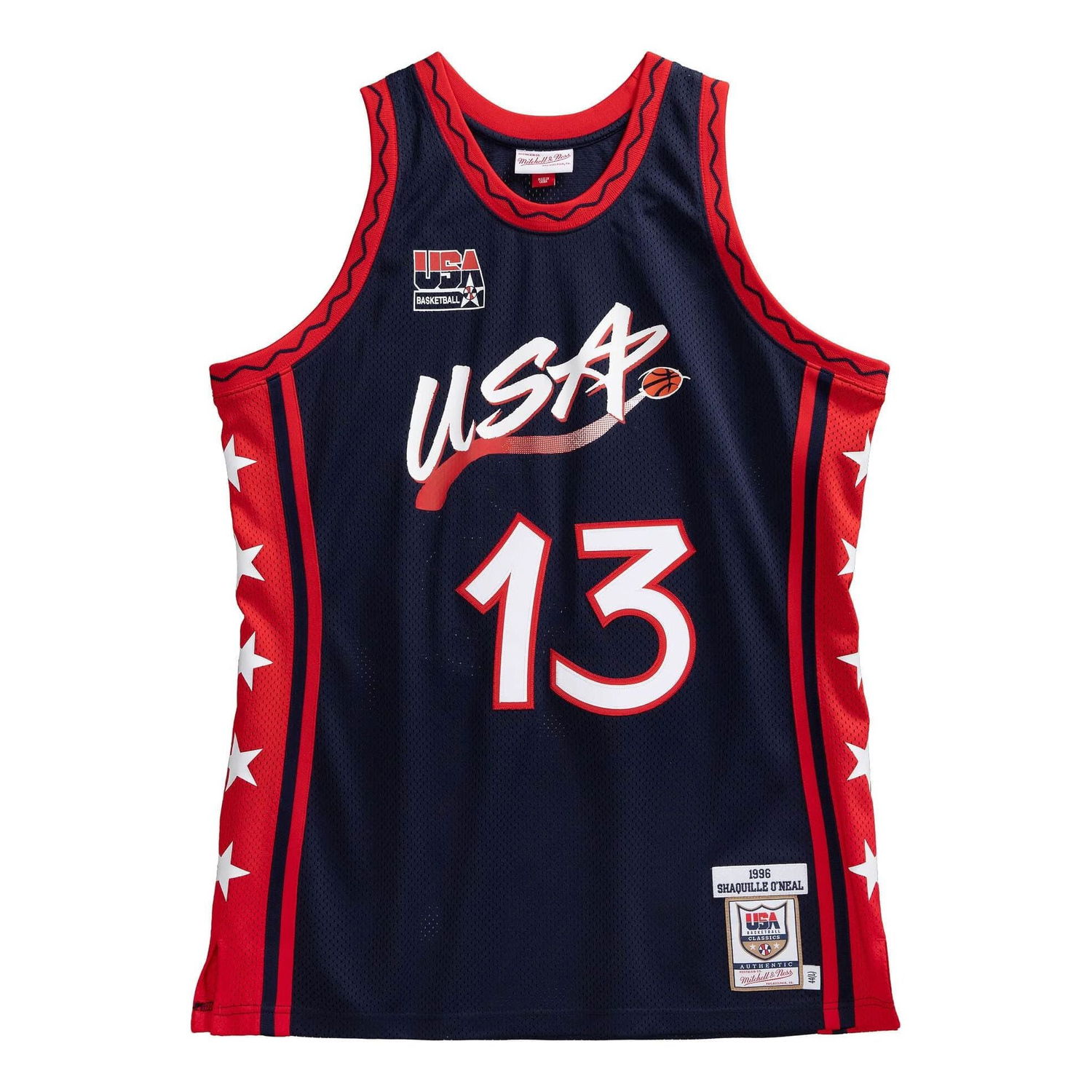Фланелка Mitchell & Ness Team USA 1996-97 Shaquille O'Neal #13 Basketball Jersey Синьо | AJY4SB19059-USANAVY96SON, 0