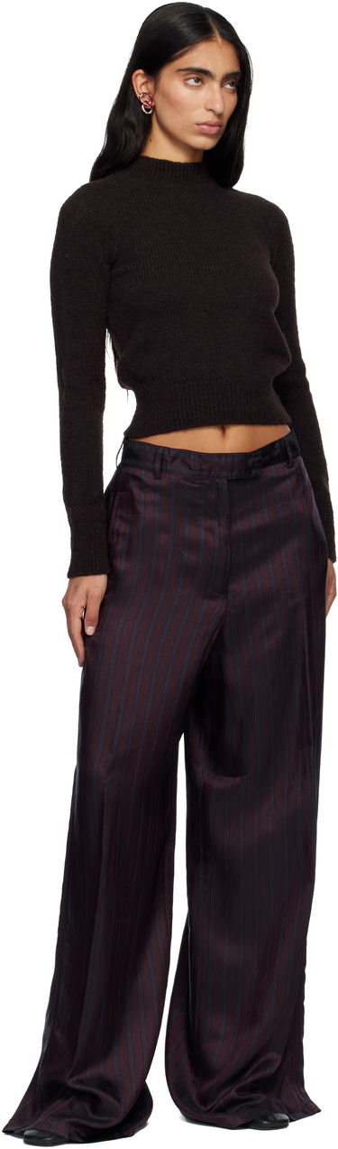 Панталони Dries Van Noten Dries Van Noten Striped Wide Leg Trousers Бургунди | 252-010946-2267, 3