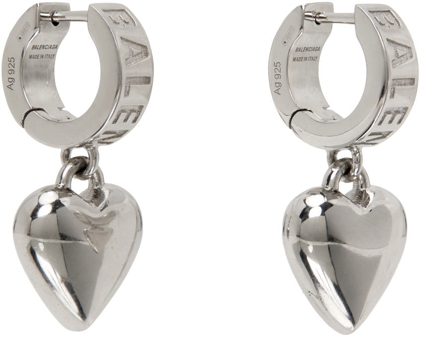 Обеци Balenciaga Sharp Heart Earrings Сиво | 766336 J8300, 1