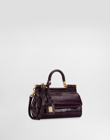 Дамска чанта Dolce & Gabbana Dolce & Gabbana Elongated Sicily Alligator Leather Handbag Лилаво | BB7116B2EM08X058, 1
