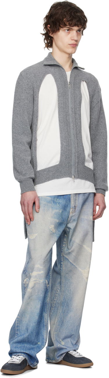 Пуловер Simone Rocha Simone Rocha Zip Up Cut Out Window Cardigan Сиво | LMK4M 0660, 3