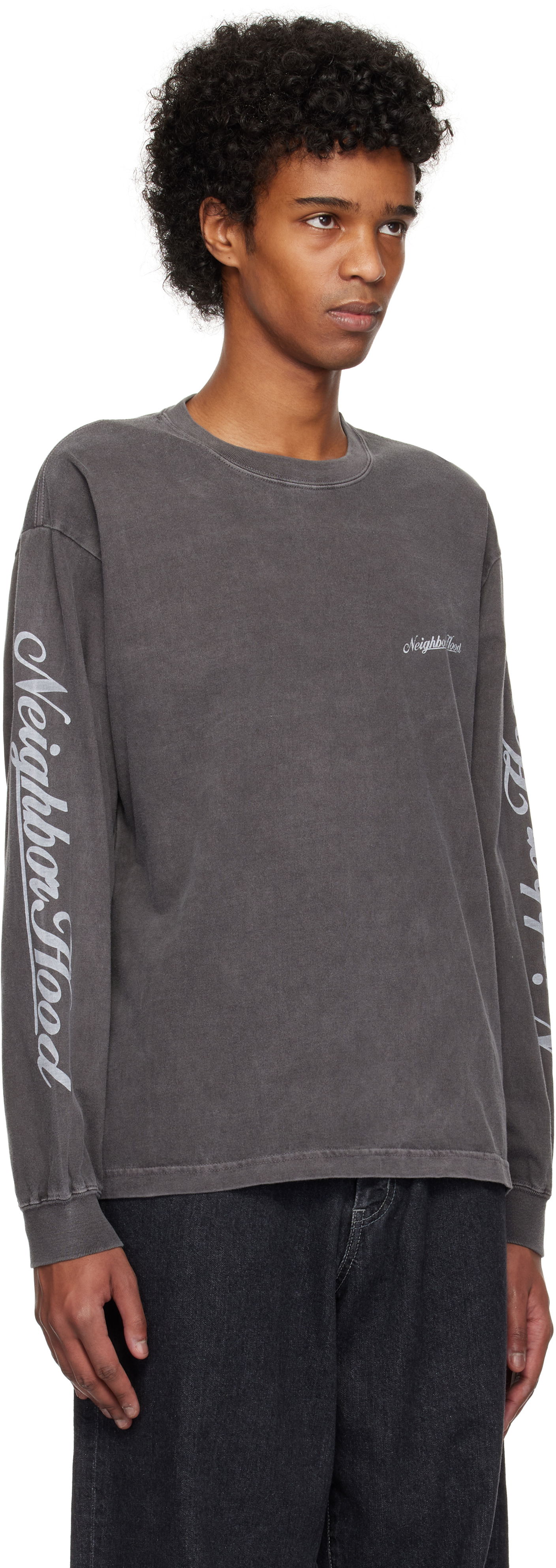 Тениска Neighborhood Neighborhood NH LS-12 Long Sleeve T-Shirt Сиво | 242PCNH-LT12, 1