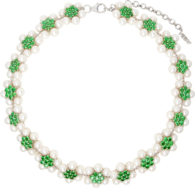 Pearl Green Flower Necklace