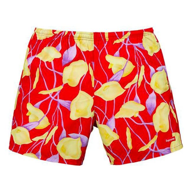 Къси панталони Supreme Supreme SS18 Nylon Water Short Flowers Червено | SUP-SS18-10434, 0