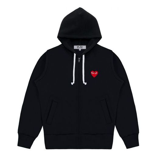 Суитчър Comme des Garçons PLAY Zip Hooded Jacket With Red Heart Черно | AZ-T171-051-1, 0