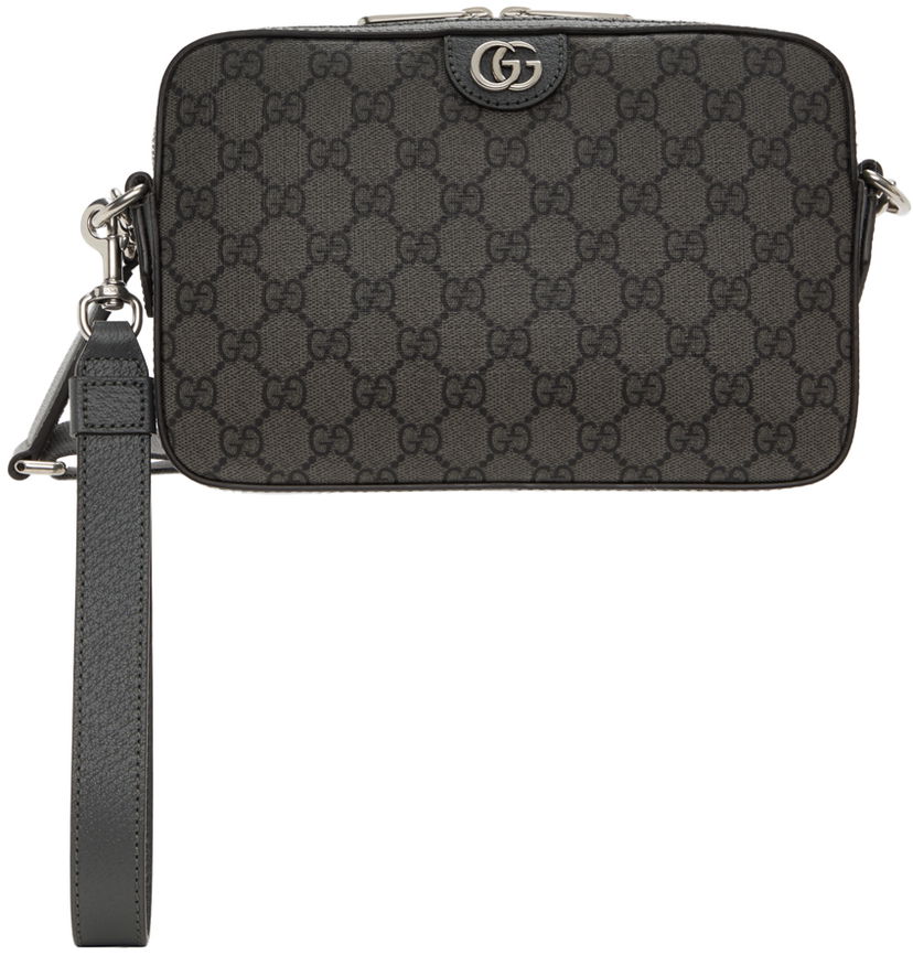 Чанта през рамо Gucci Gray Ophidia GG Черно | 699439 UULHK