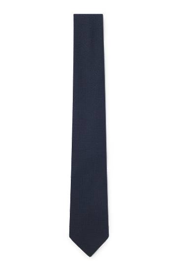 Аксесоари BOSS Structured Cotton and Silk Tie Тъмно синьо | 50550972, 0