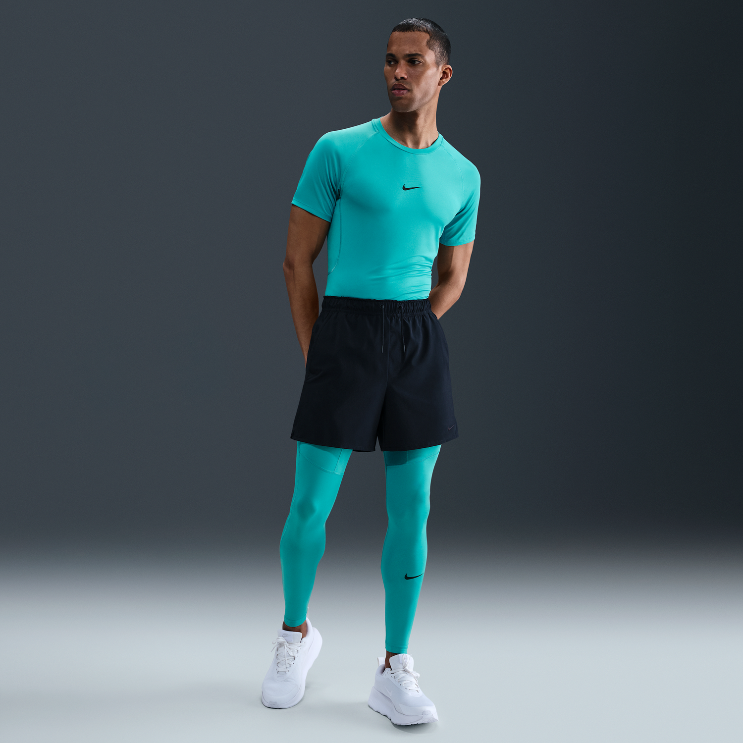 Клинове Nike Pro Dri-FIT Fitness Leggings Тюркоазено | FB7952-345, 0