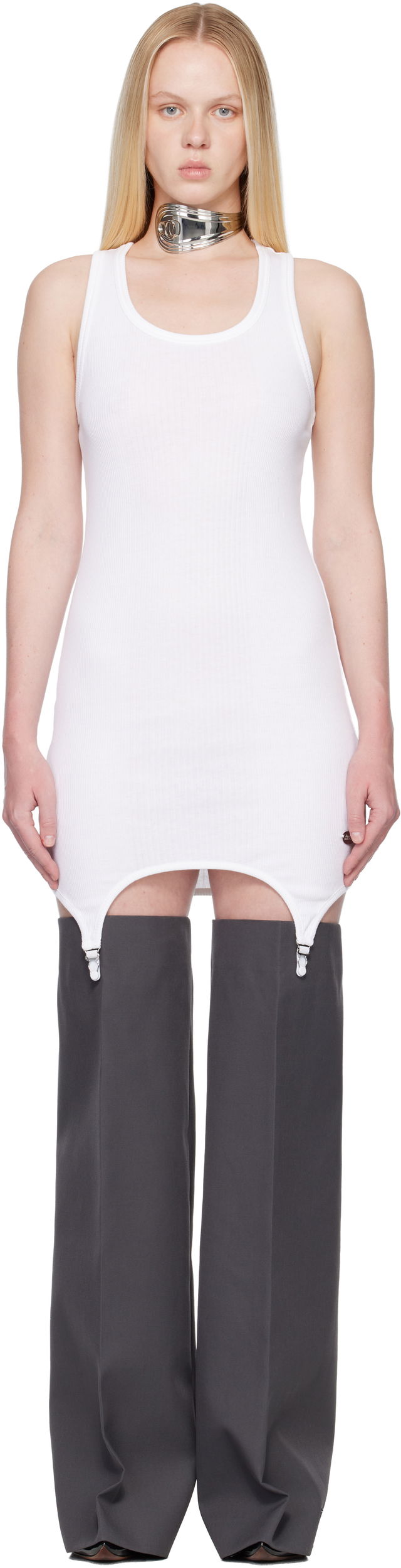 'The White Garter' Minidress