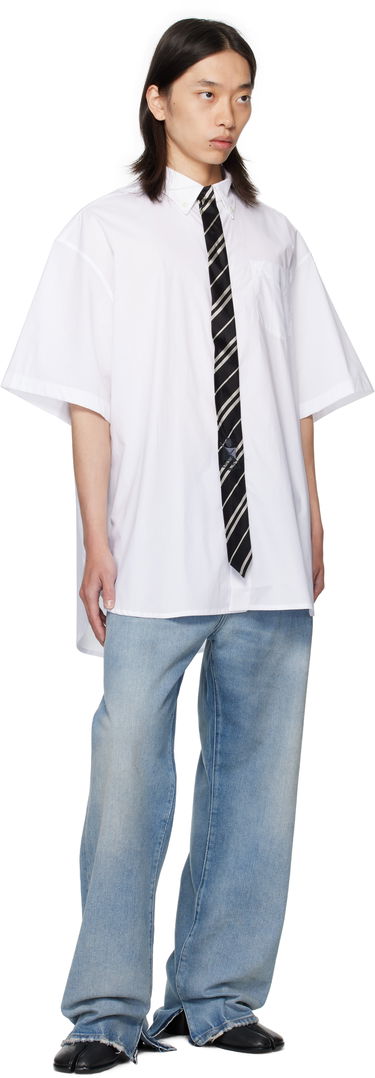 Риза VETEMENTS Vetements Tie Short-Sleeve Shirt Бяло | UH76SH250W, 3