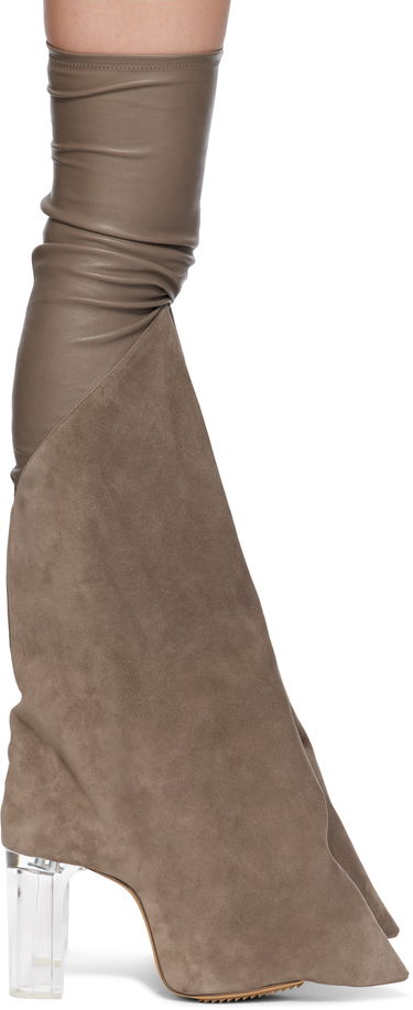 Pокля Rick Owens Rick Owens Hollywood Taco Kiss Suede Tall Boots Сиво | RO01E7843 LSLVS0, 0