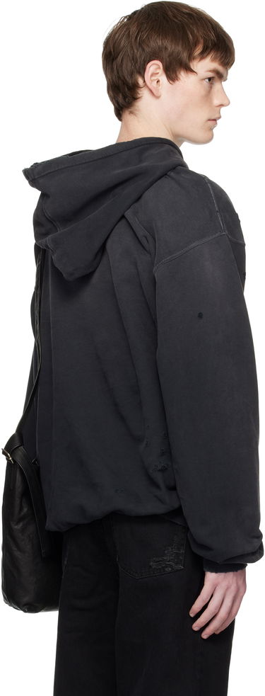 Суитчър Ann Demeulemeester Ann Demeulemeester Distressed Comfort Hoodie Черно | B0012871-FA640-098, 2